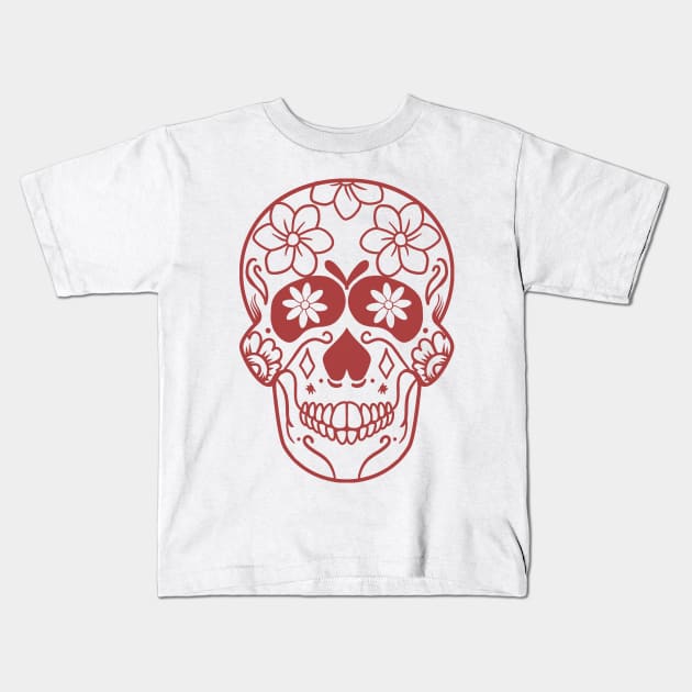 Mexican Skull Dia de los muertos Day of the dead Kids T-Shirt by Mesyo